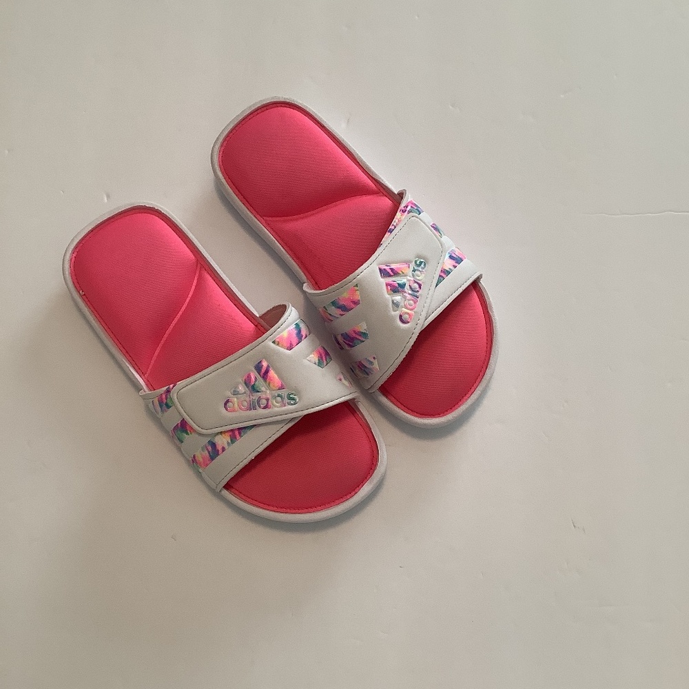 Adidas Girls Sandals White/ Pink Size 3